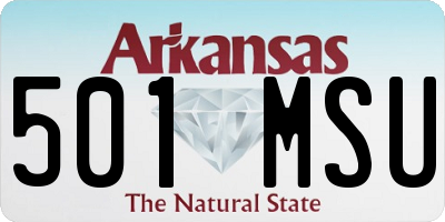 AR license plate 501MSU
