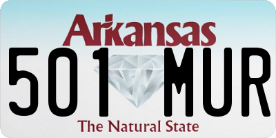 AR license plate 501MUR