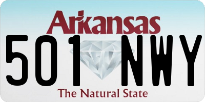 AR license plate 501NWY