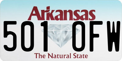 AR license plate 501OFW
