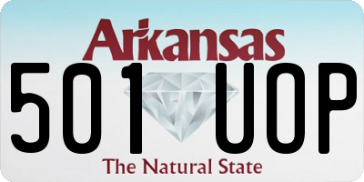 AR license plate 501UOP