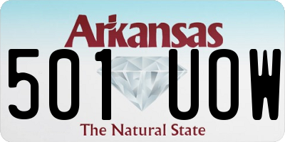 AR license plate 501UOW