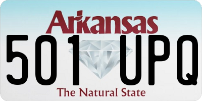 AR license plate 501UPQ