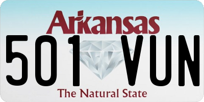 AR license plate 501VUN