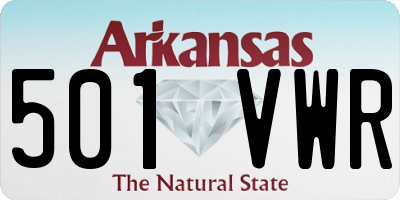 AR license plate 501VWR