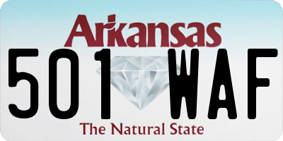 AR license plate 501WAF