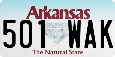 AR license plate 501WAK