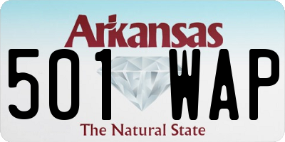 AR license plate 501WAP