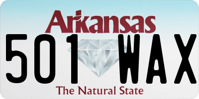 AR license plate 501WAX