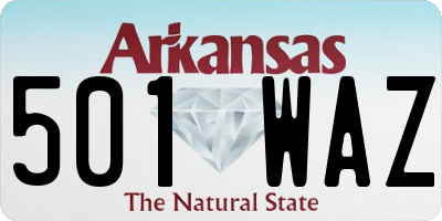 AR license plate 501WAZ