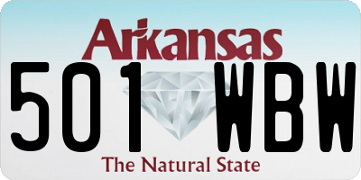 AR license plate 501WBW