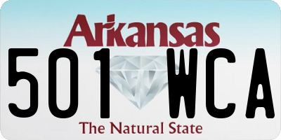 AR license plate 501WCA