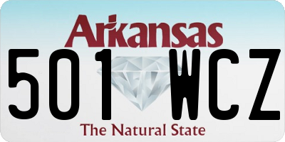 AR license plate 501WCZ