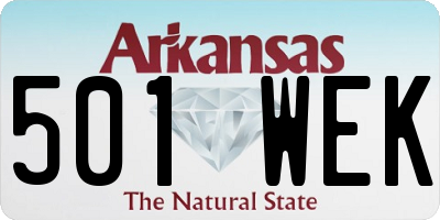 AR license plate 501WEK