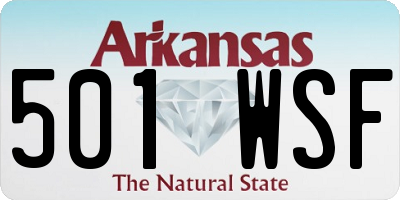 AR license plate 501WSF