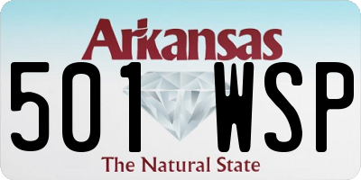AR license plate 501WSP
