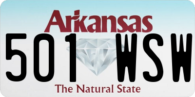 AR license plate 501WSW