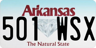 AR license plate 501WSX