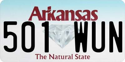 AR license plate 501WUN