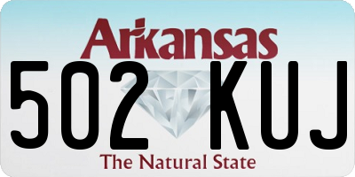 AR license plate 502KUJ