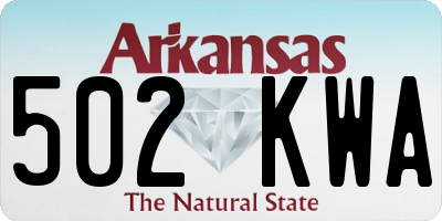 AR license plate 502KWA