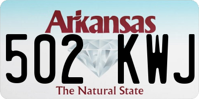 AR license plate 502KWJ