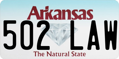 AR license plate 502LAW