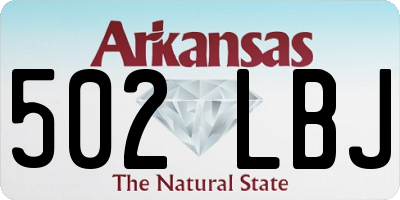 AR license plate 502LBJ