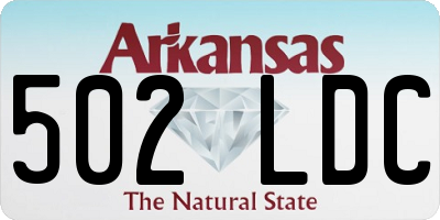 AR license plate 502LDC