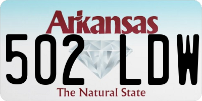 AR license plate 502LDW