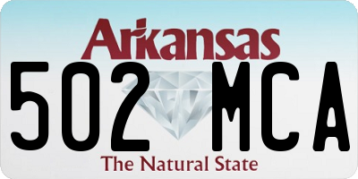 AR license plate 502MCA