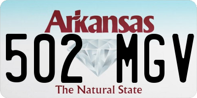 AR license plate 502MGV