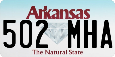 AR license plate 502MHA