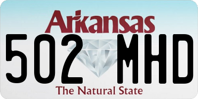 AR license plate 502MHD