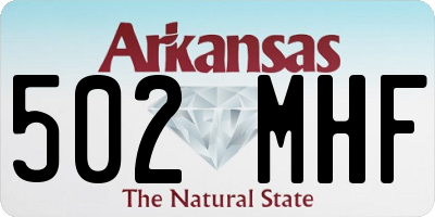 AR license plate 502MHF