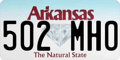 AR license plate 502MHO