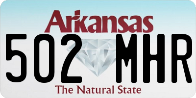 AR license plate 502MHR