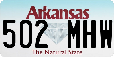 AR license plate 502MHW