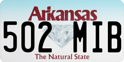AR license plate 502MIB