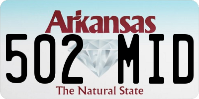 AR license plate 502MID
