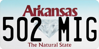 AR license plate 502MIG