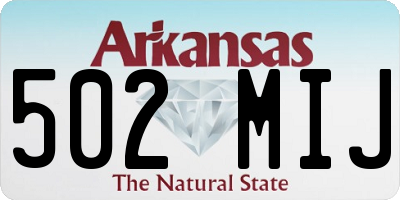 AR license plate 502MIJ