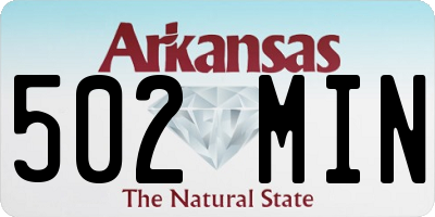 AR license plate 502MIN