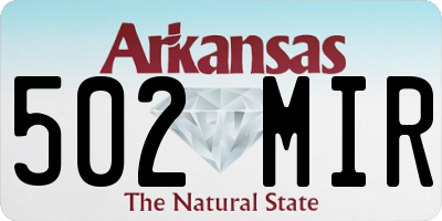 AR license plate 502MIR