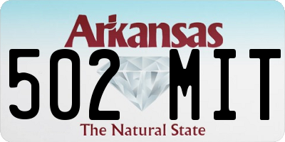 AR license plate 502MIT