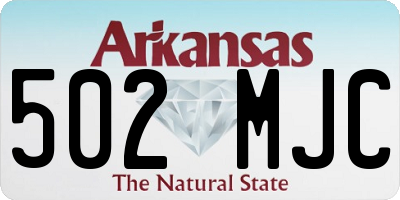 AR license plate 502MJC