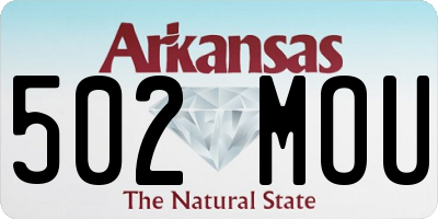 AR license plate 502MOU