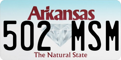 AR license plate 502MSM