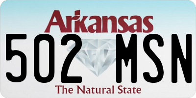 AR license plate 502MSN