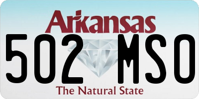 AR license plate 502MSO